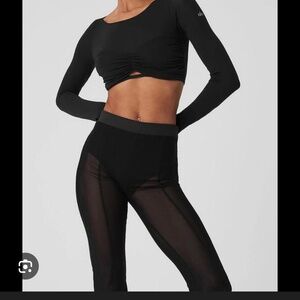 Alo yoga mesh crop top long sleeve